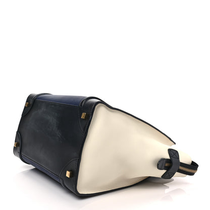 Celine Velluto Calfskin Mini Tri-Color Luggage Navy 10 of 10