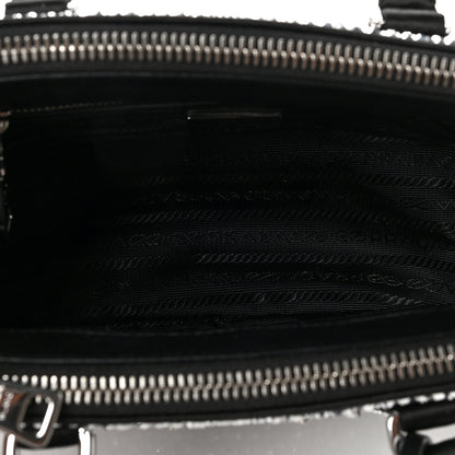 Prada Satin Crystal Mini Galleria Double Zip Tote Metal 4 of 5