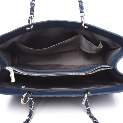 Chanel Caviar Quilted XL Grand Shopping Tote GST Navy Blue 4 of 13