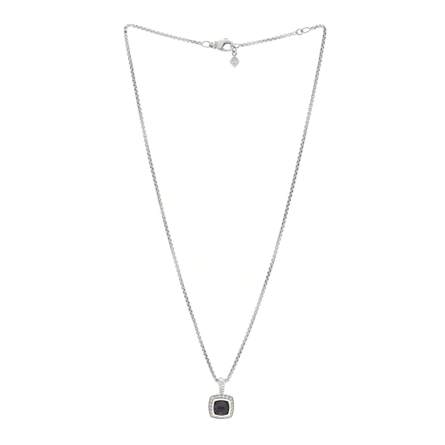 David Yurman Sterling Silver Diamond Black Orchid 7mm Petite Albion Necklace 3 of 4