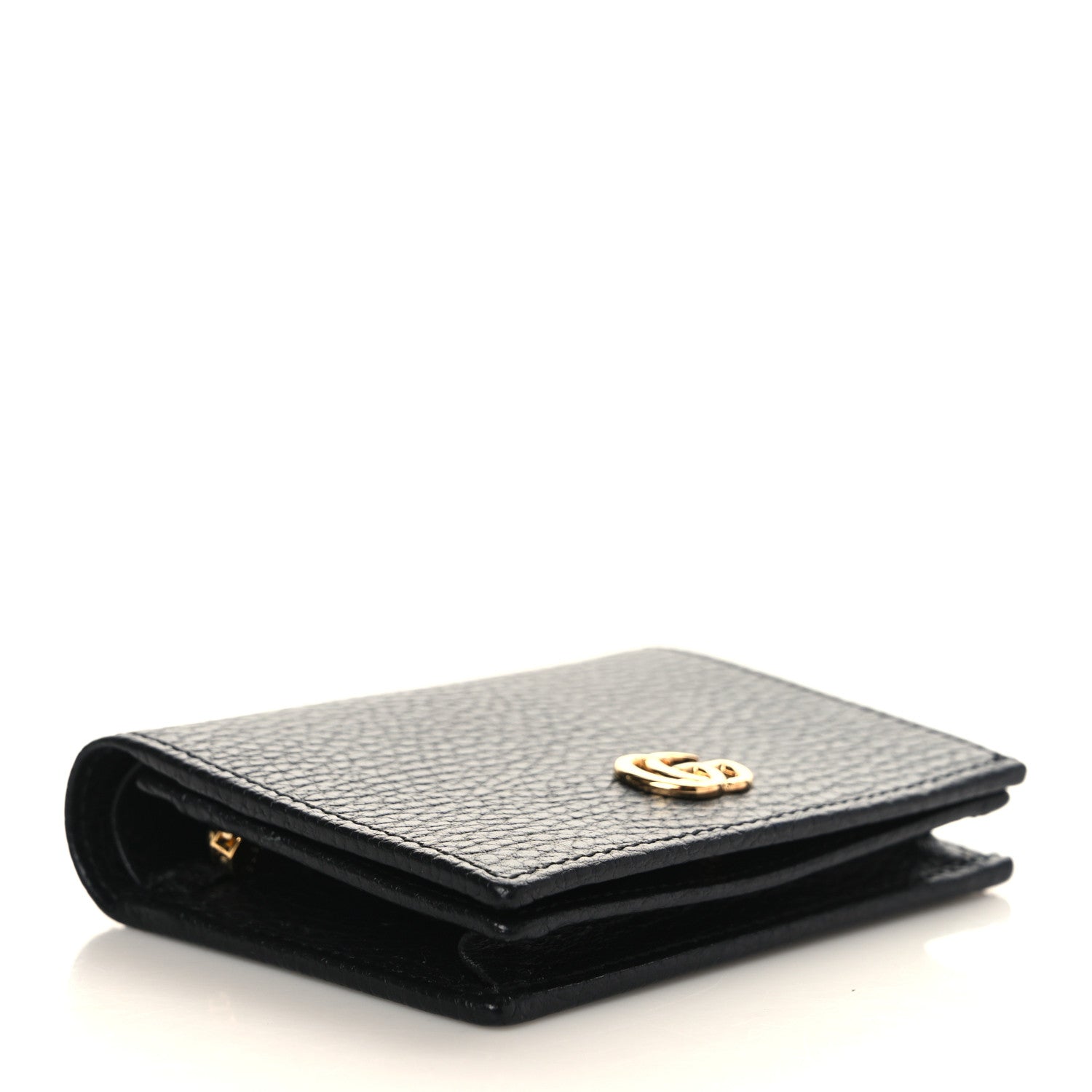 Gucci Pebbled Calfskin GG Marmont Card Case Black 4 of 6