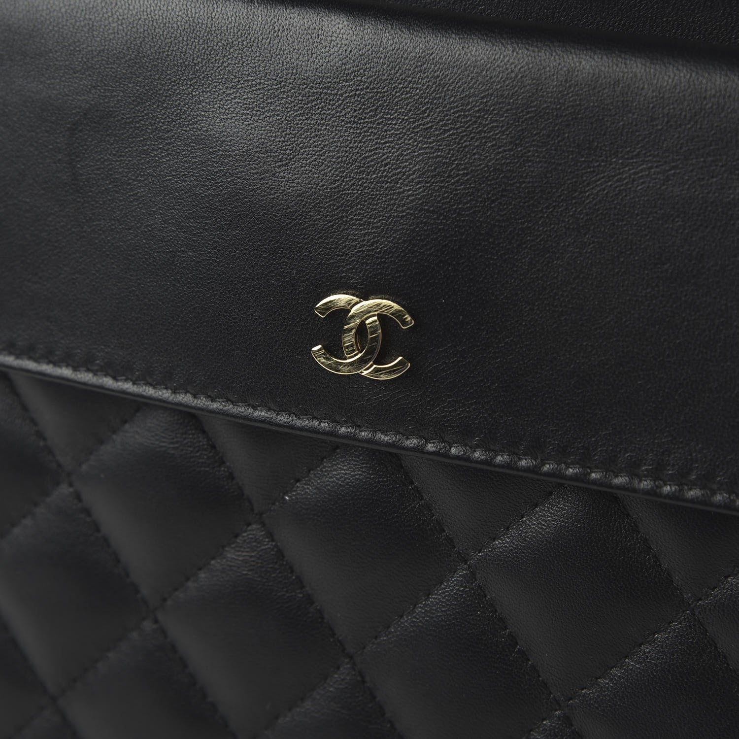 Chanel Lambskin Quilted Medium Flap Cosmetic Case Black 11 of 11