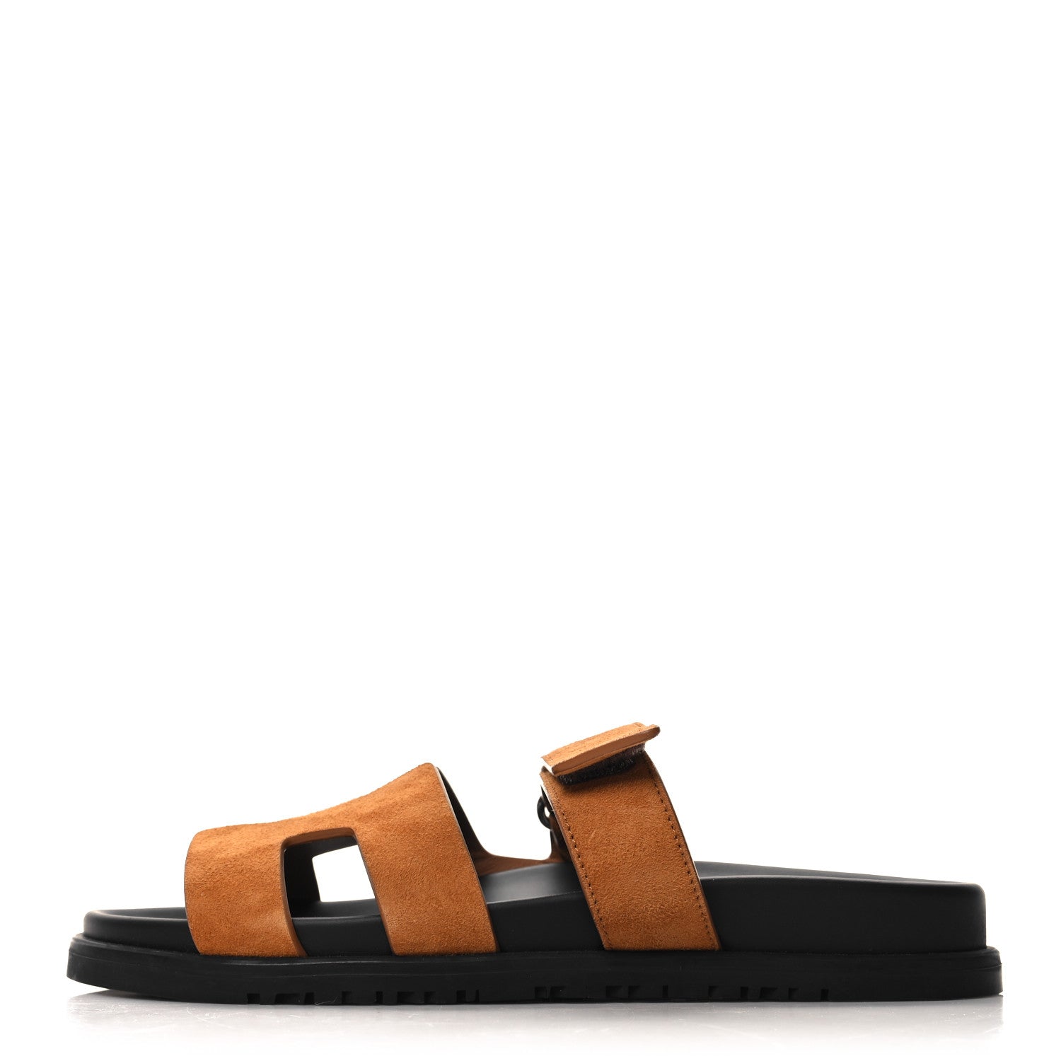 Hermes Suede Goatskin Womens Chypre Sandals 38 Naturel 1 of 9
