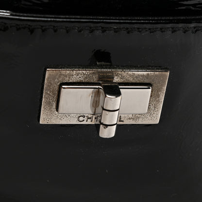 Chanel Patent Mademoiselle Lock Convertible Wrist Clutch Bag Black 8 of 8