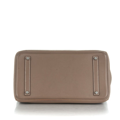 Hermes Taurillon Clemence Birkin 35 Etoupe 5 of 28