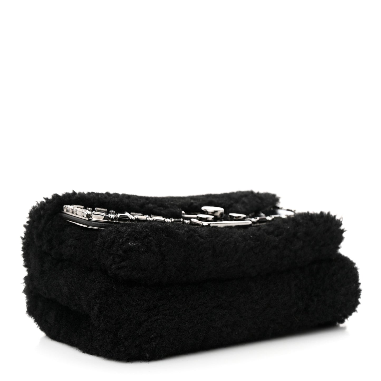Shearling Crystal FF1974 Monster Eyes Small Bag Bug Chain Bag Narciso Tobacco Moro Black Tobacco Moro