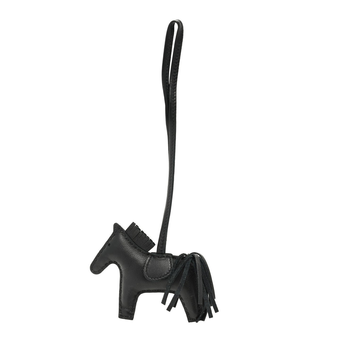 Milo Lambskin Grigri Rodeo Horse Bag Charm PM So Black