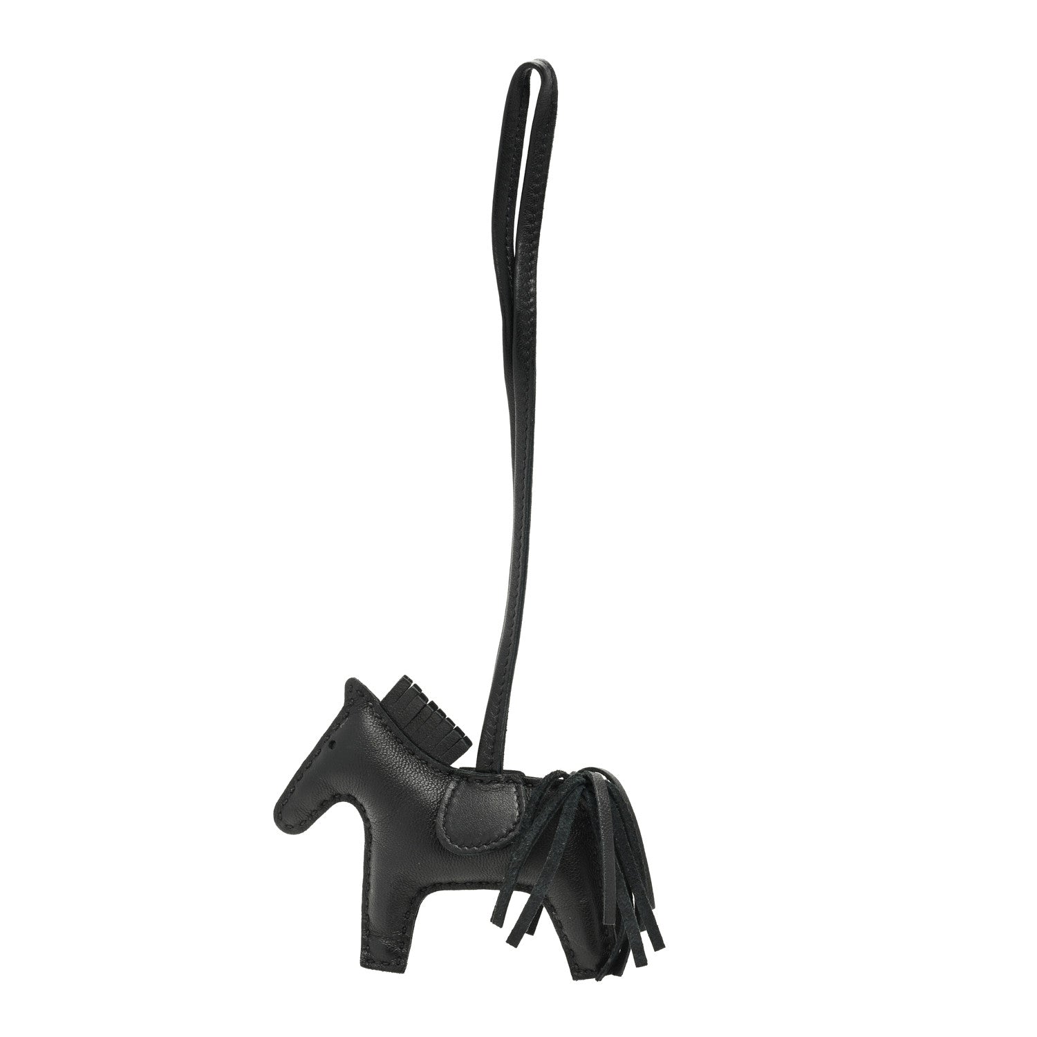 Hermes Milo Lambskin Grigri Rodeo Horse Bag Charm PM So Black 1 of 4