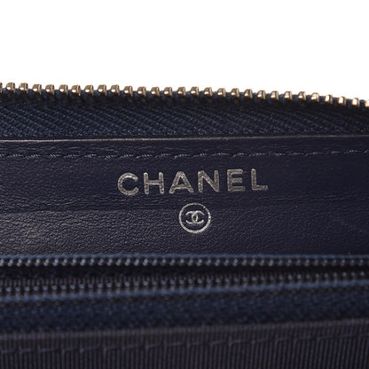 Chanel Caviar Quilted Medium Zip Around Wallet Navy 7 of 9