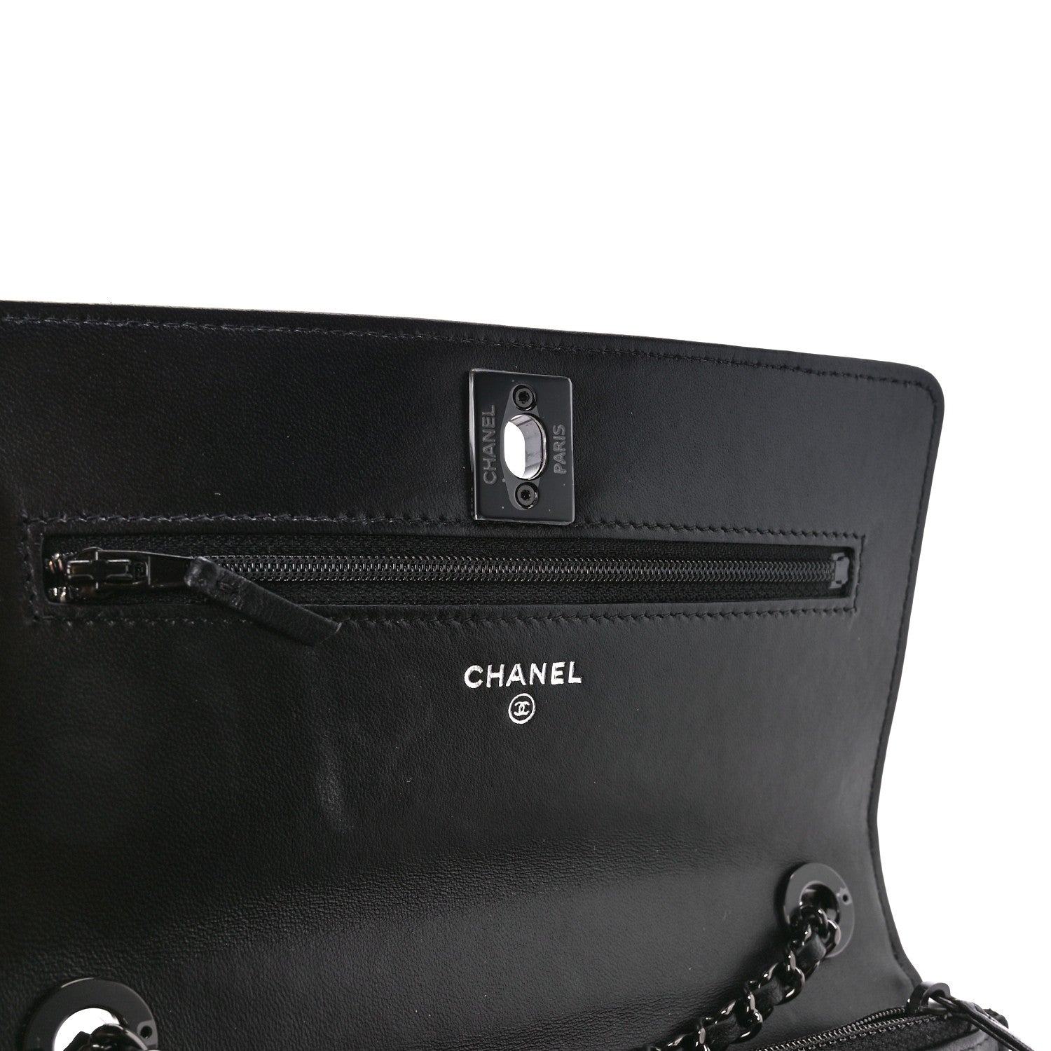 Chanel Lambskin Quilted Trendy CC Wallet On Chain WOC So Black 6 of 13