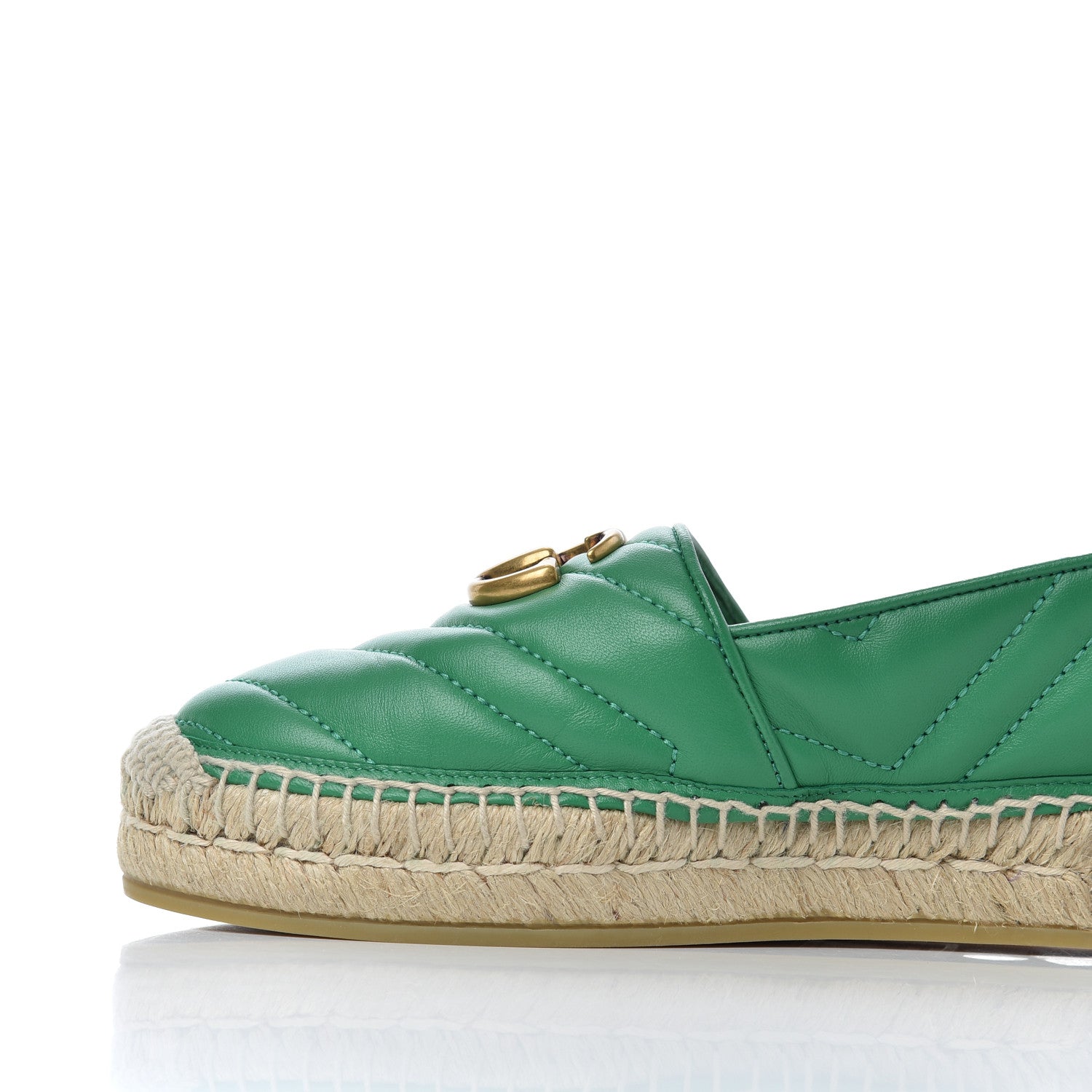 Gucci Nappa Matelasse GG Marmont Espadrilles 36.5 New Shamarock 9 of 14