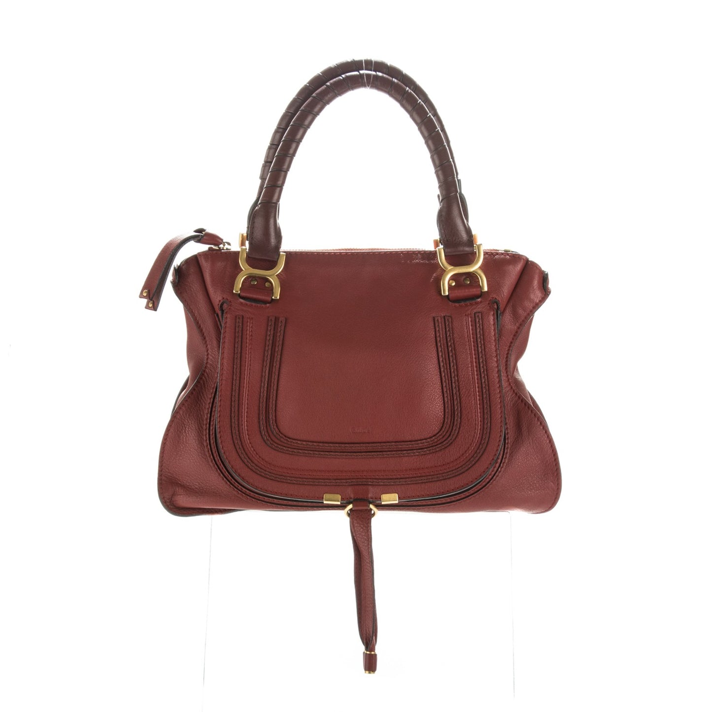 Calfskin Medium Marcie Satchel Garnet