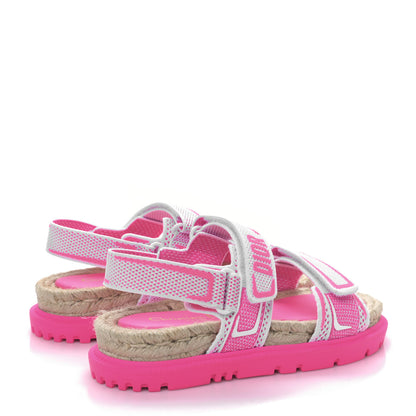 Christian Dior Technical Knit Jute Dioract 10mm Sandals 36.5 White Fuchsia 4 of 8