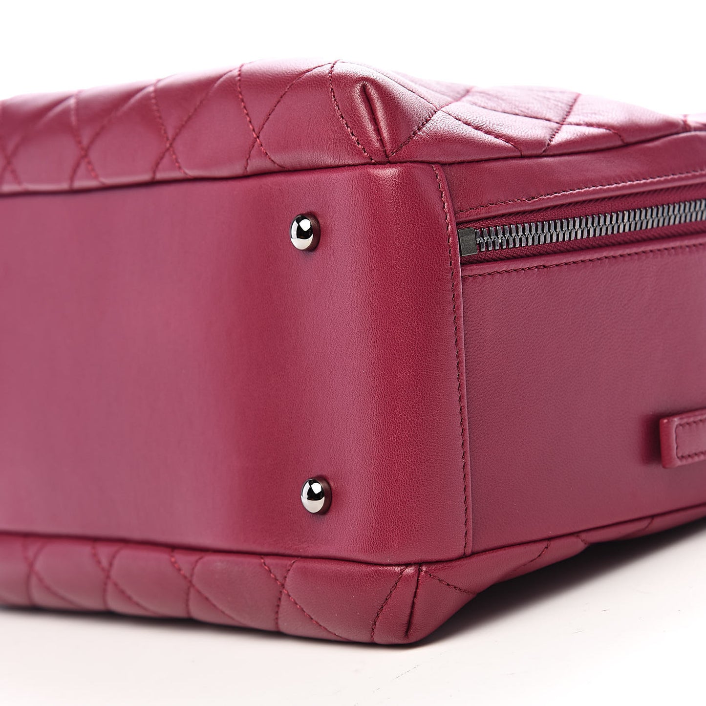 Lambskin Quilted Medium Trendy CC Bowling Bag Dark Pink