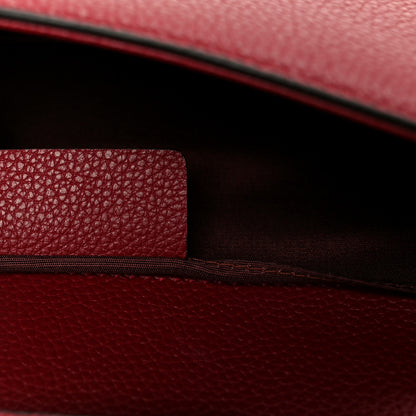 Salvatore Ferragamo Pebbled Calfskin Gancini Chain Crossbody Red 7 of 10