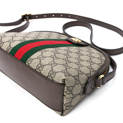 Gucci GG Supreme Monogram Textured Dollar Calfskin Web Small Ophidia Dome Shoulder Bag Beige Ebony New Acero 12 of 12