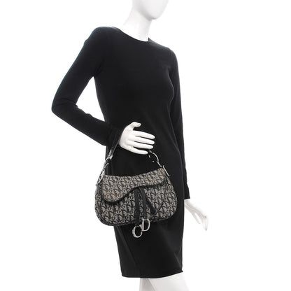 Christian Dior Monogram Double Saddle Bag Black 2 of 10