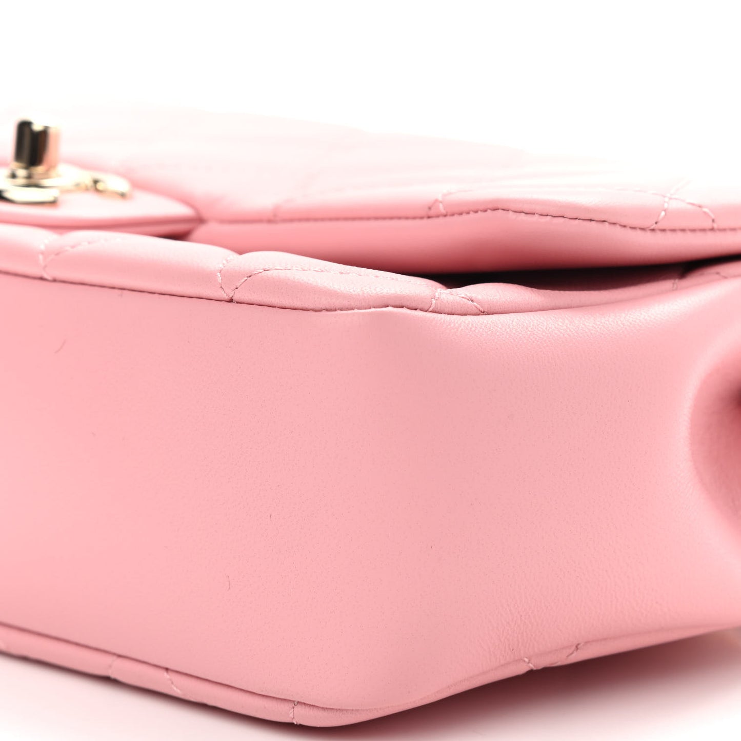 Lambskin Quilted Resin Bi-Color Chain Flap Bag Pink