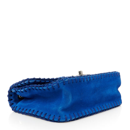 Chanel Suede Quilted Whipstitch Mini Flap Blue 3 of 9