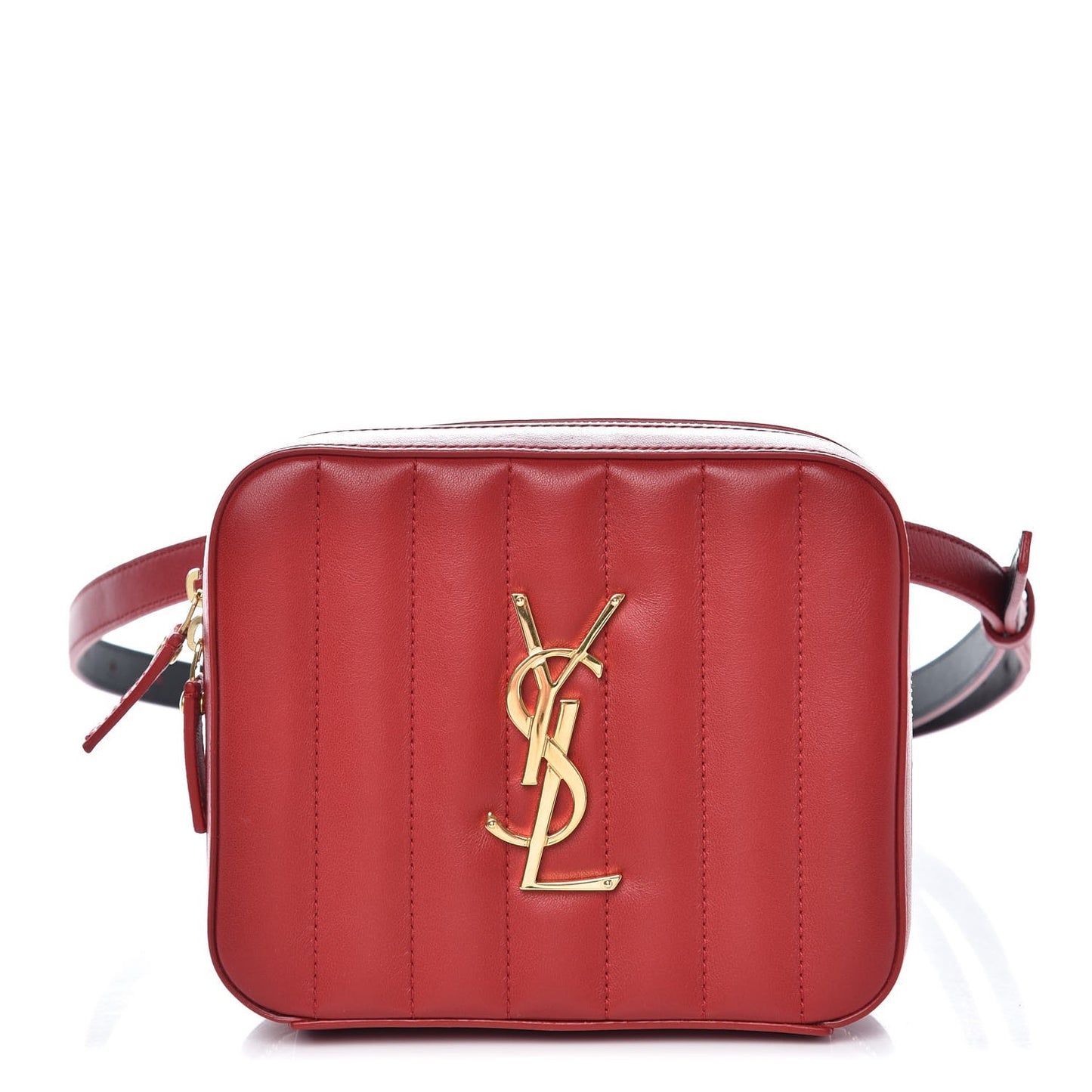 Lambskin Matelasse Vicky Monogram Belt Bag Eros Red