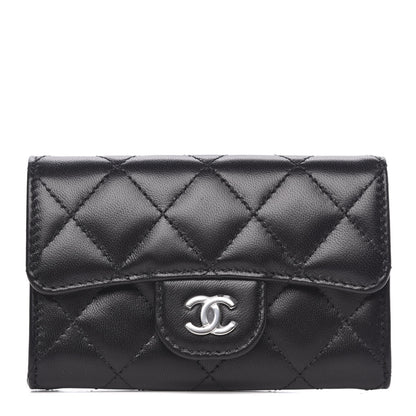 Chanel Lambskin Quilted Flap Card Holder Black 1 of 8