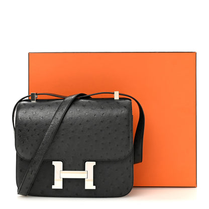 Hermes Ostrich Constance 24 Bleu Iris 14 of 14