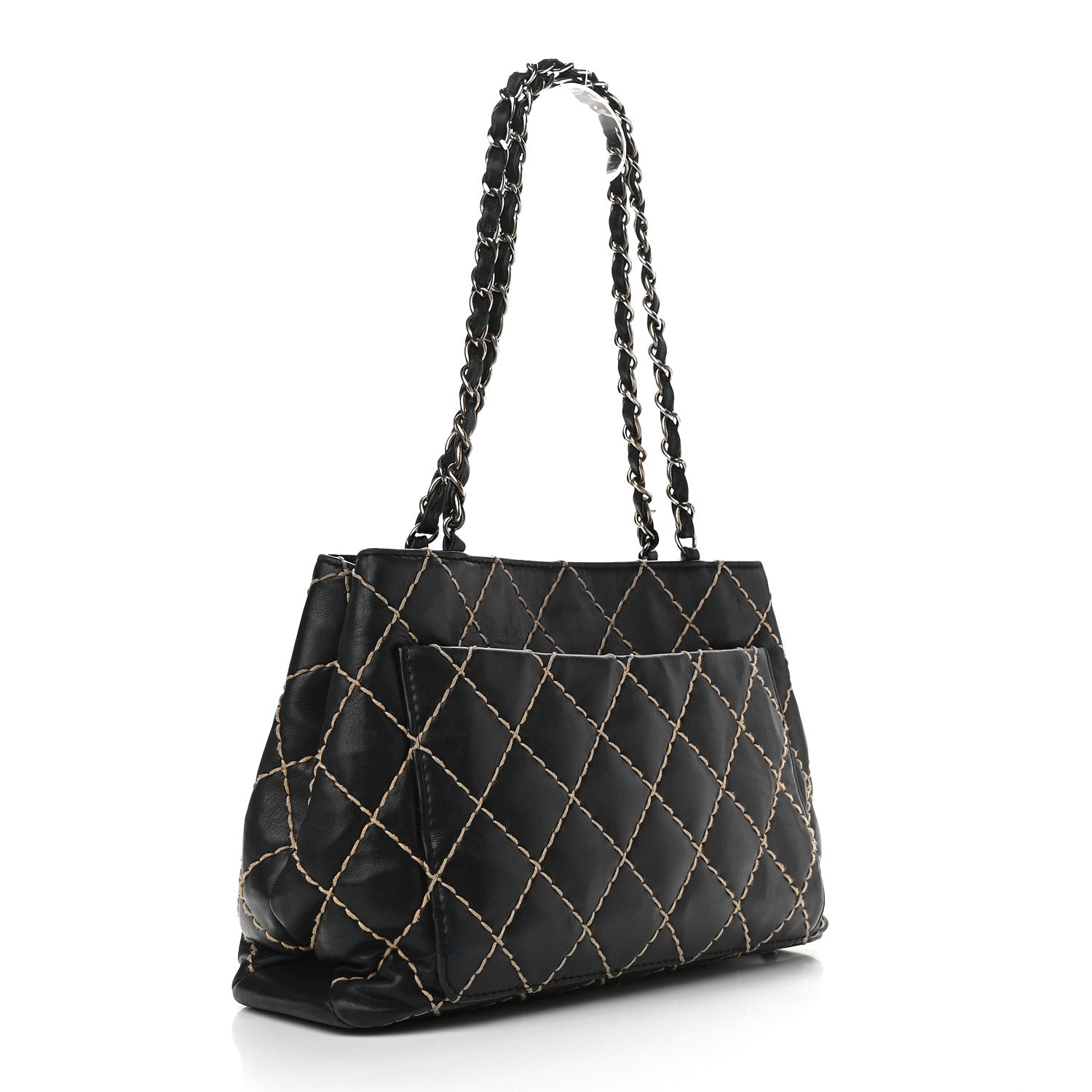 Chanel Calfskin Wild Stitch Shoulder Bag Black 2 of 11