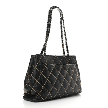 Chanel Calfskin Wild Stitch Shoulder Bag Black 2 of 11