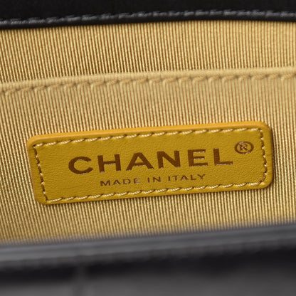 Chanel Calfskin Crocodile Embossed Graffiti Cocodile Medium Boy Flap Black 8 of 11