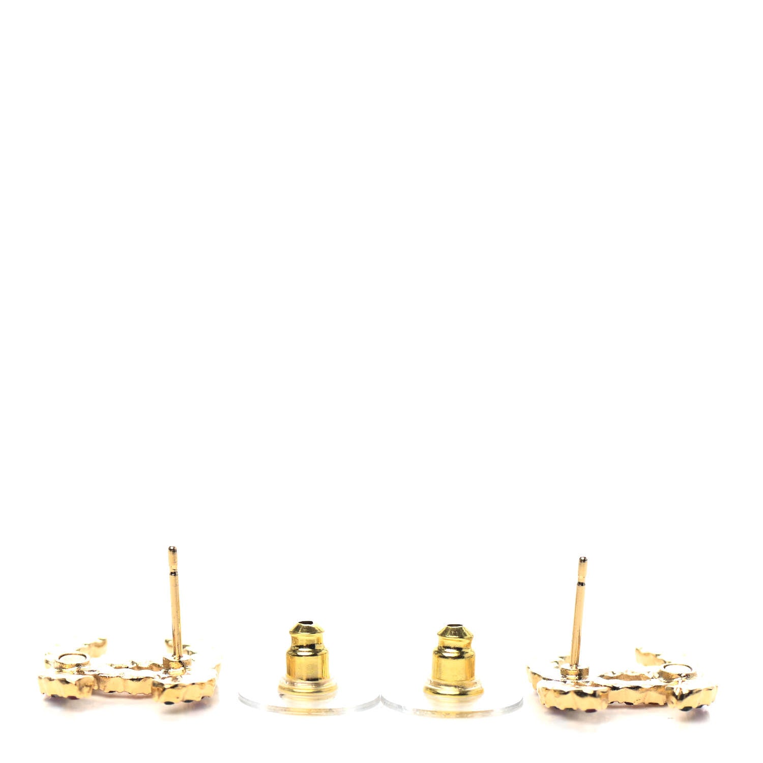 Chanel Crystal Over The Rainbow CC Earrings Gold Multicolor 3 of 3