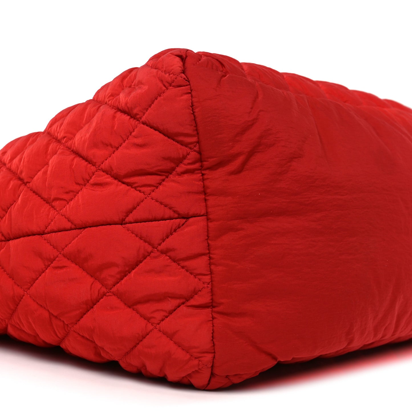Nylon Quilted Large Coco Cocoon Tote Red