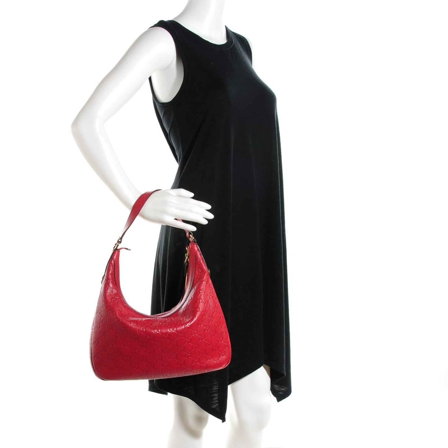 Guccissima Small Charmy Hobo Red