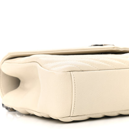 Saint Laurent Sheepskin Matelasse Chevron Monogram Medium College Bag Vintage Blanc 12 of 13