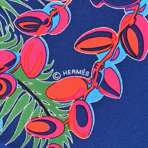 Hermes Silk Mythiques Phoenix Coloriage Scarf 90 Bleu Royal Rose White 4 of 4