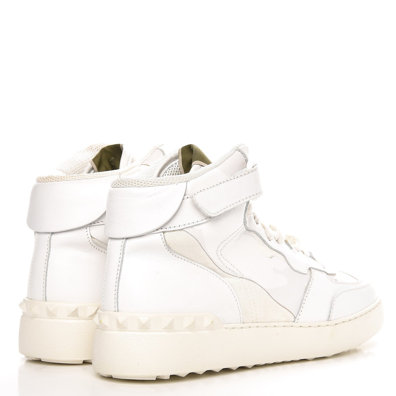 Valentino Garavani Calfskin Rockstud High Top Sneakers 39.5 White 4 of 11