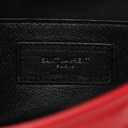 Saint Laurent Crinkled Calfskin Matelasse Monogram Baby Niki Chain Satchel Rouge Eros 8 of 10