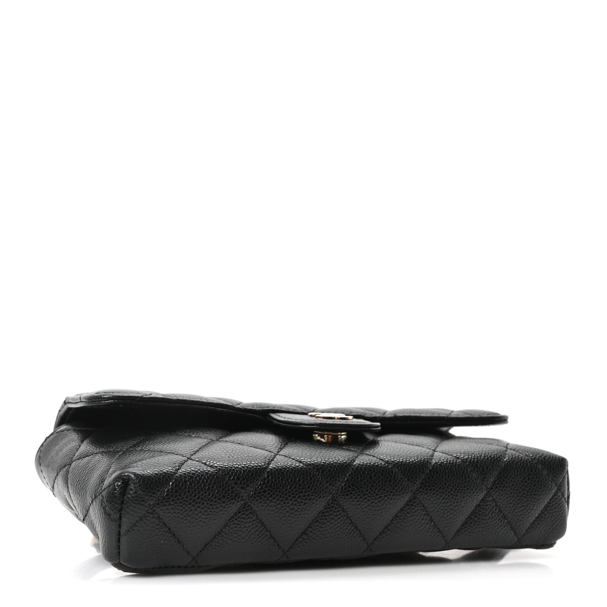 Caviar Quilted CC Flap Belt Bag Black
