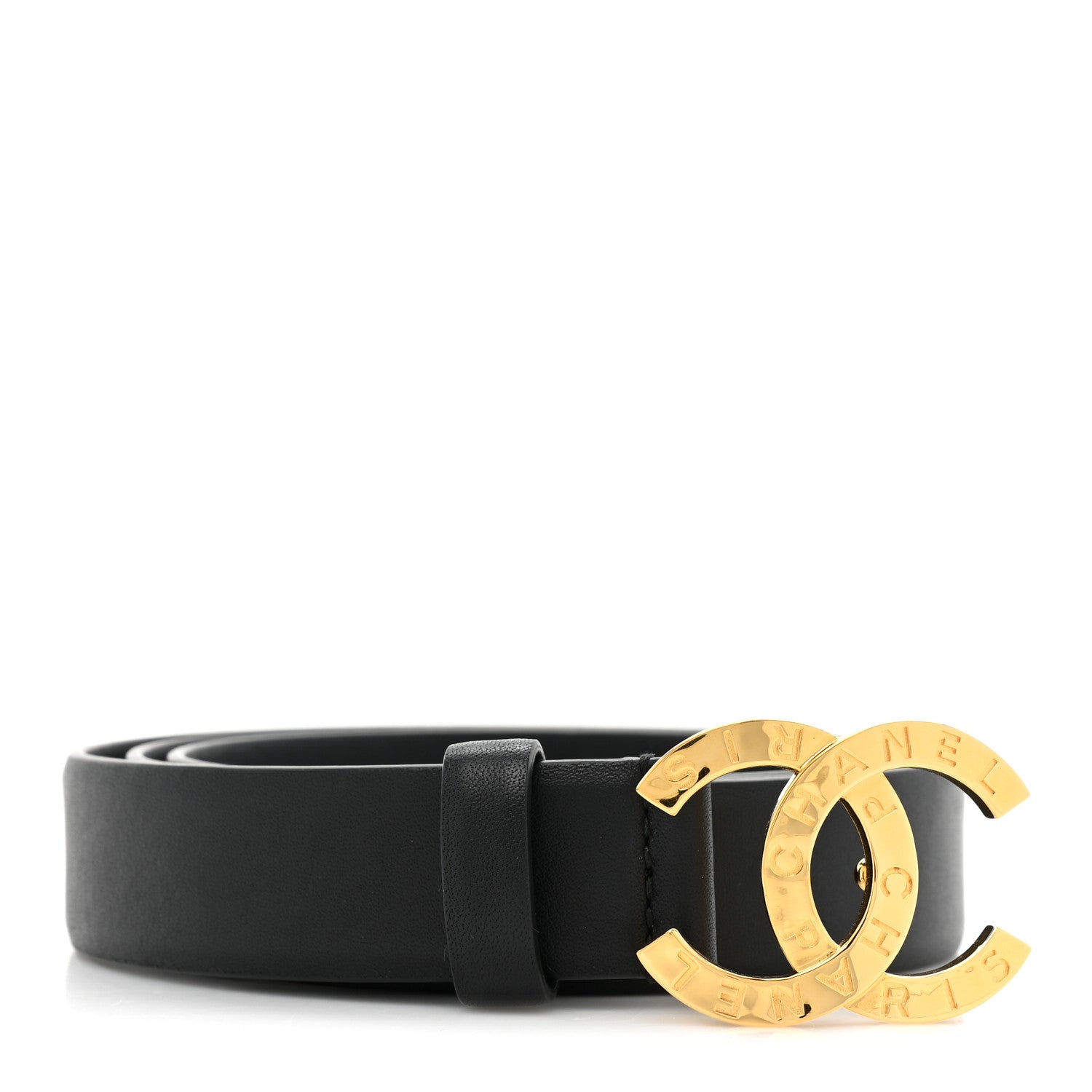 Chanel Calfskin Paris Button CC Belt 90/36 Black 1 of 6