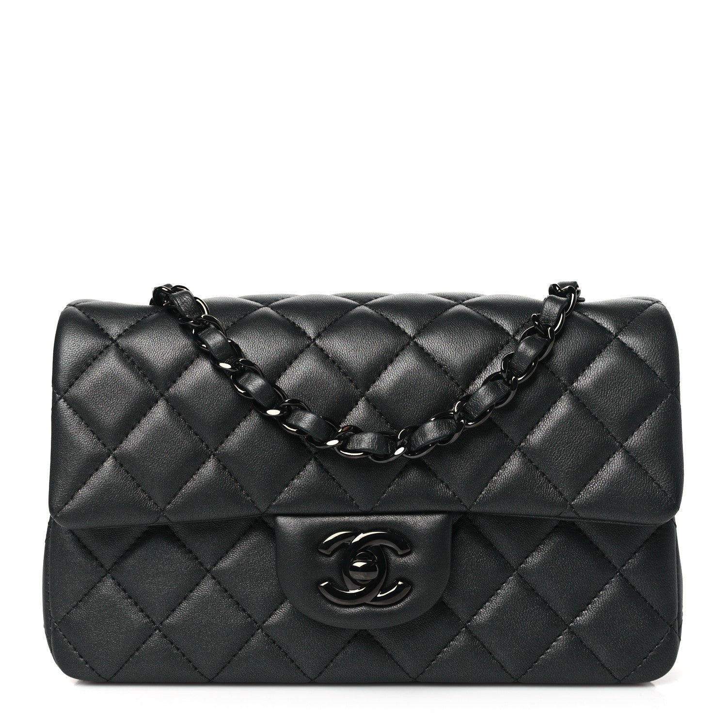 Chanel Lambskin Quilted Mini Rectangular Flap So Black 1 of 11