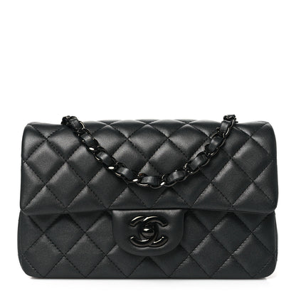 Chanel Lambskin Quilted Mini Rectangular Flap So Black 1 of 11