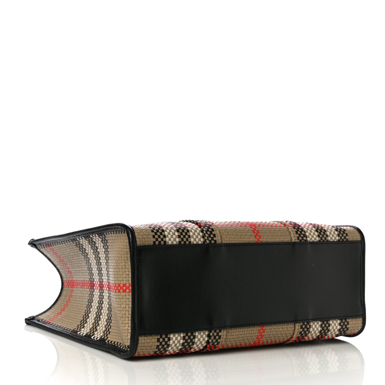 Burberry Calfskin Woven Vintage Check East West Book Tote 4 of 9