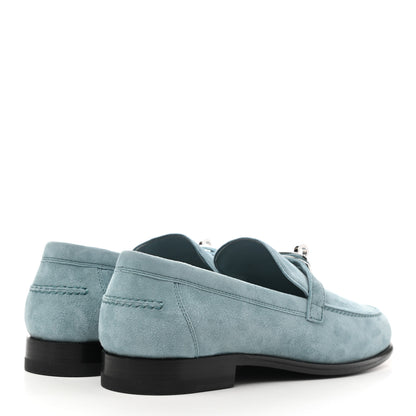 Hermes Suede Goatskin Womens Destin Loafer 37 Vert d'eau 4 of 11