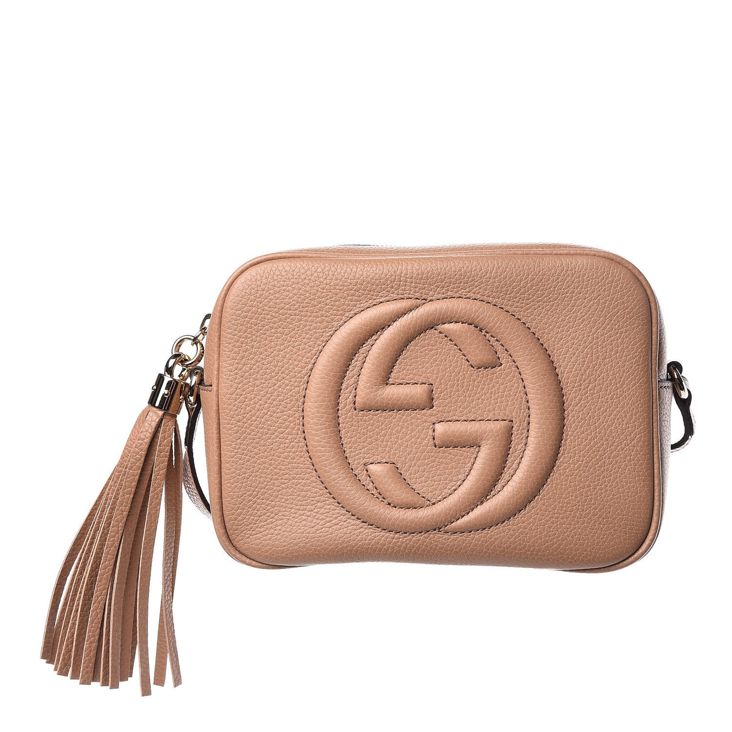 Pebbled Calfskin Small Soho Disco Bag Camelia
