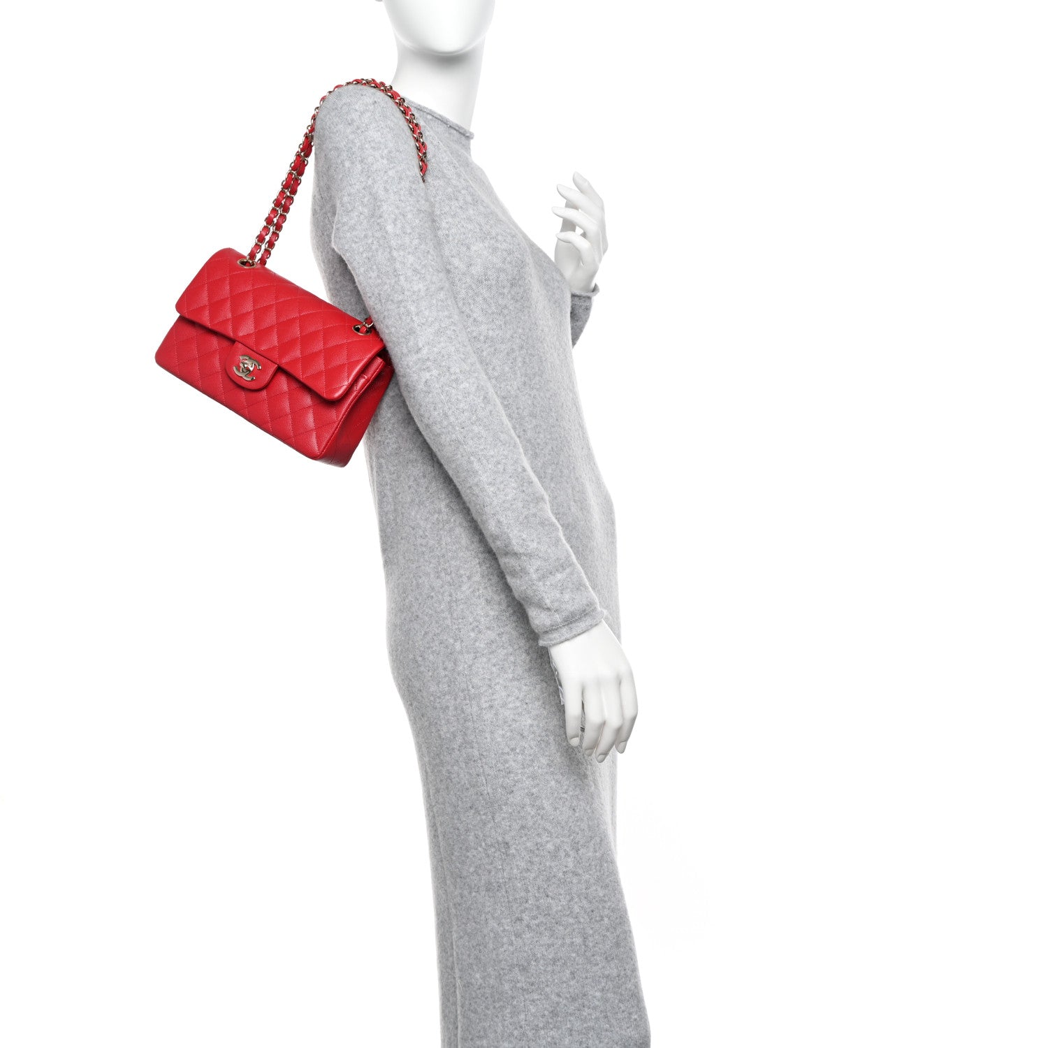 Chanel Caviar Quilted Small Double Flap Red 2 of 11