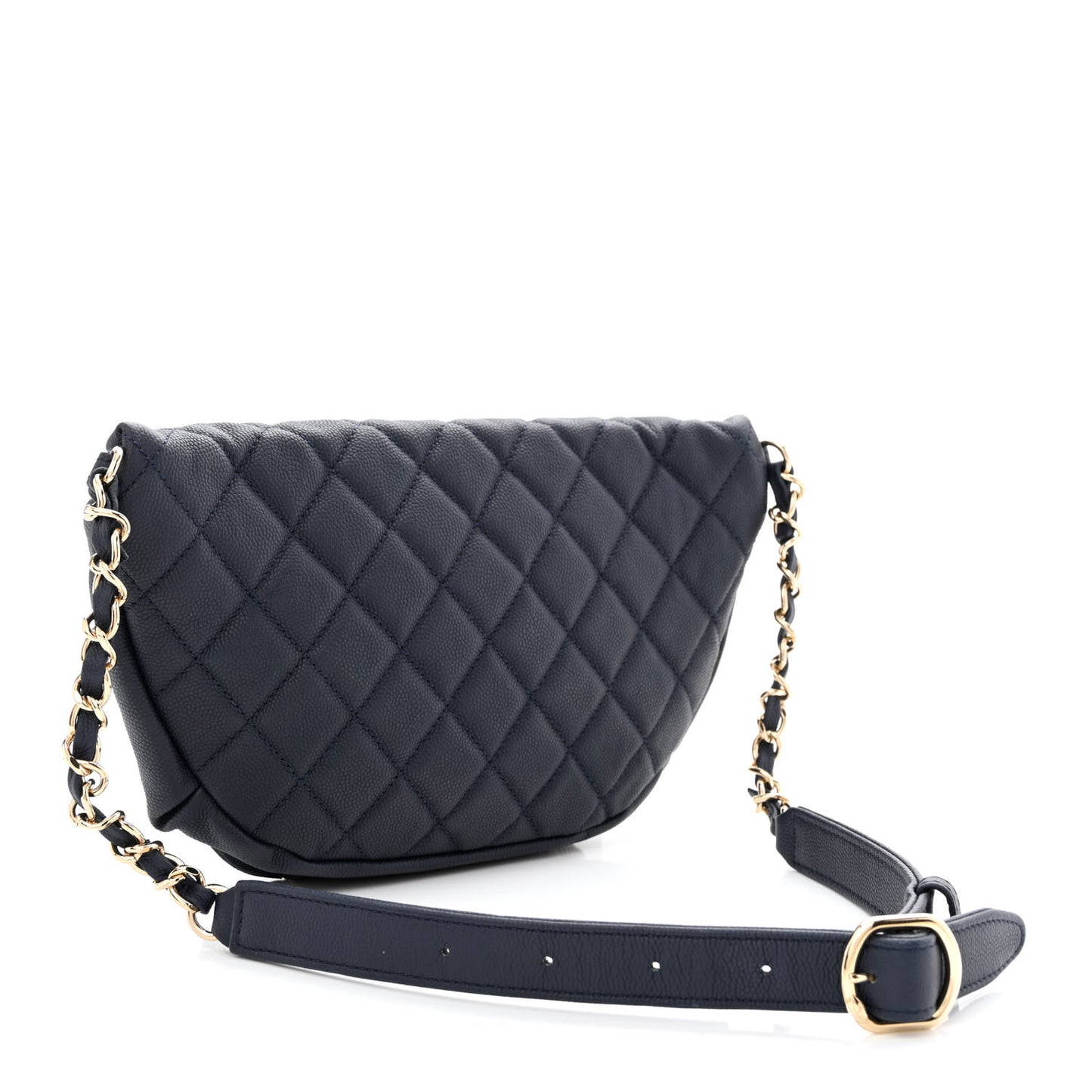 Caviar Quilted Business Affinity Waist Belt Bag Navy