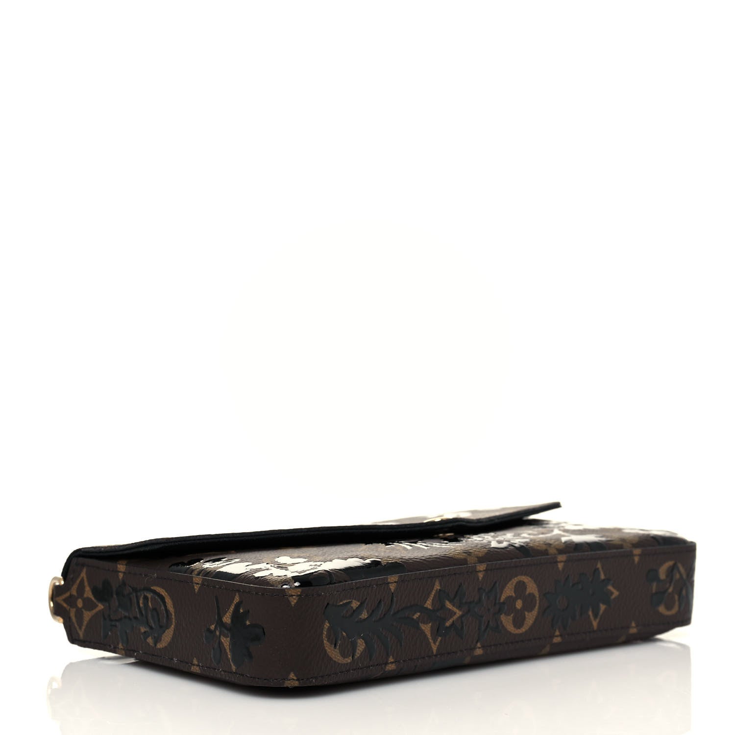 Louis Vuitton Monogram Blossom Pochette Felicie Chain Wallet Black 5 of 14