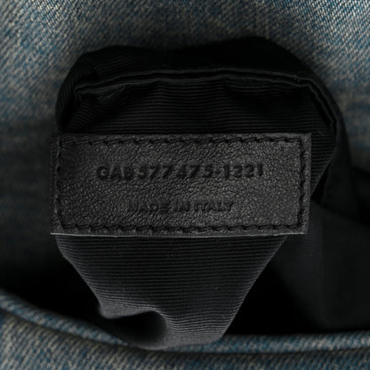 Saint Laurent Denim Quilted Medium Loulou Puffer Monogram Chain Satchel Blue Cinnamon 7 of 10