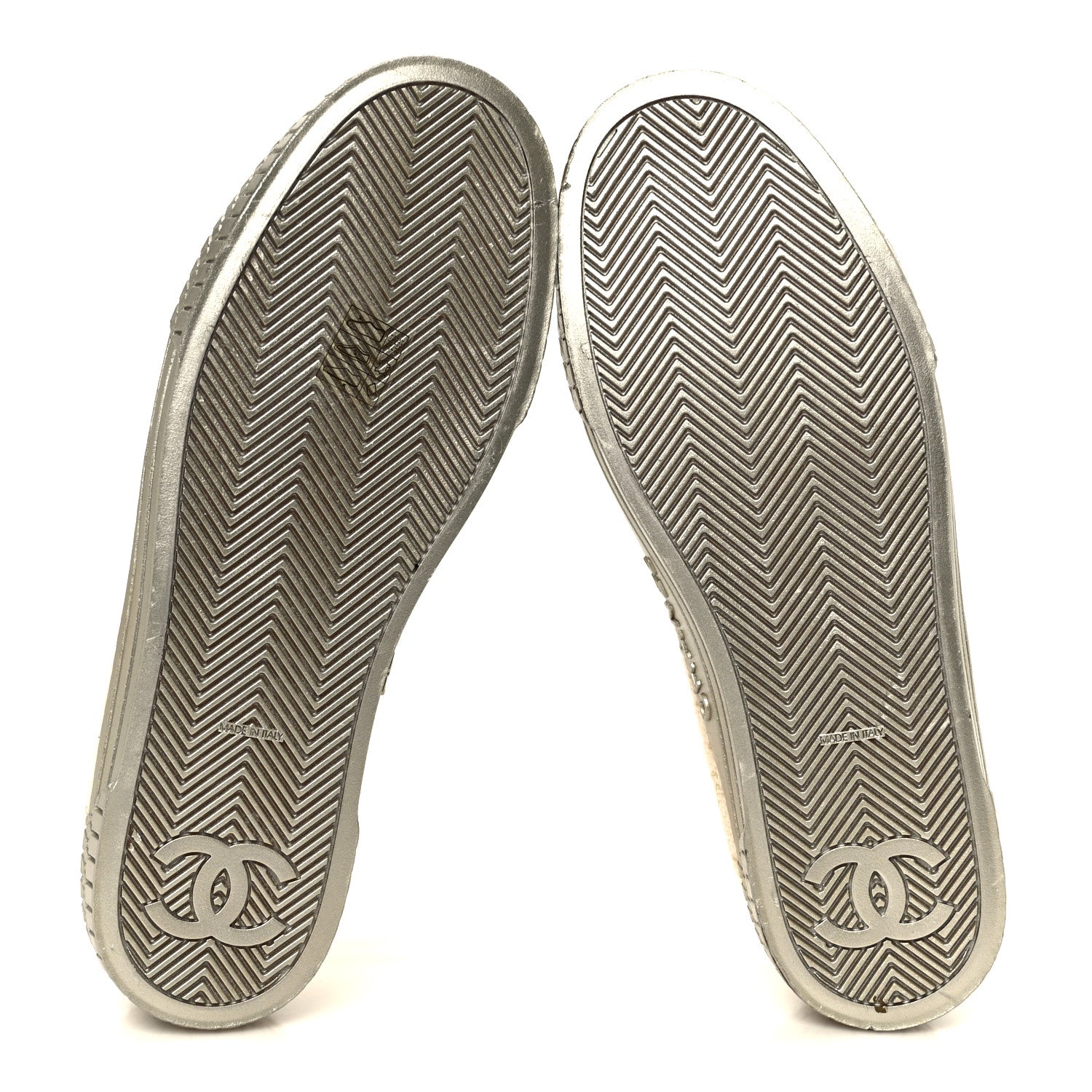 Chanel Tweed Lace Up Sneakers 39 Gold Ecru 5 of 8