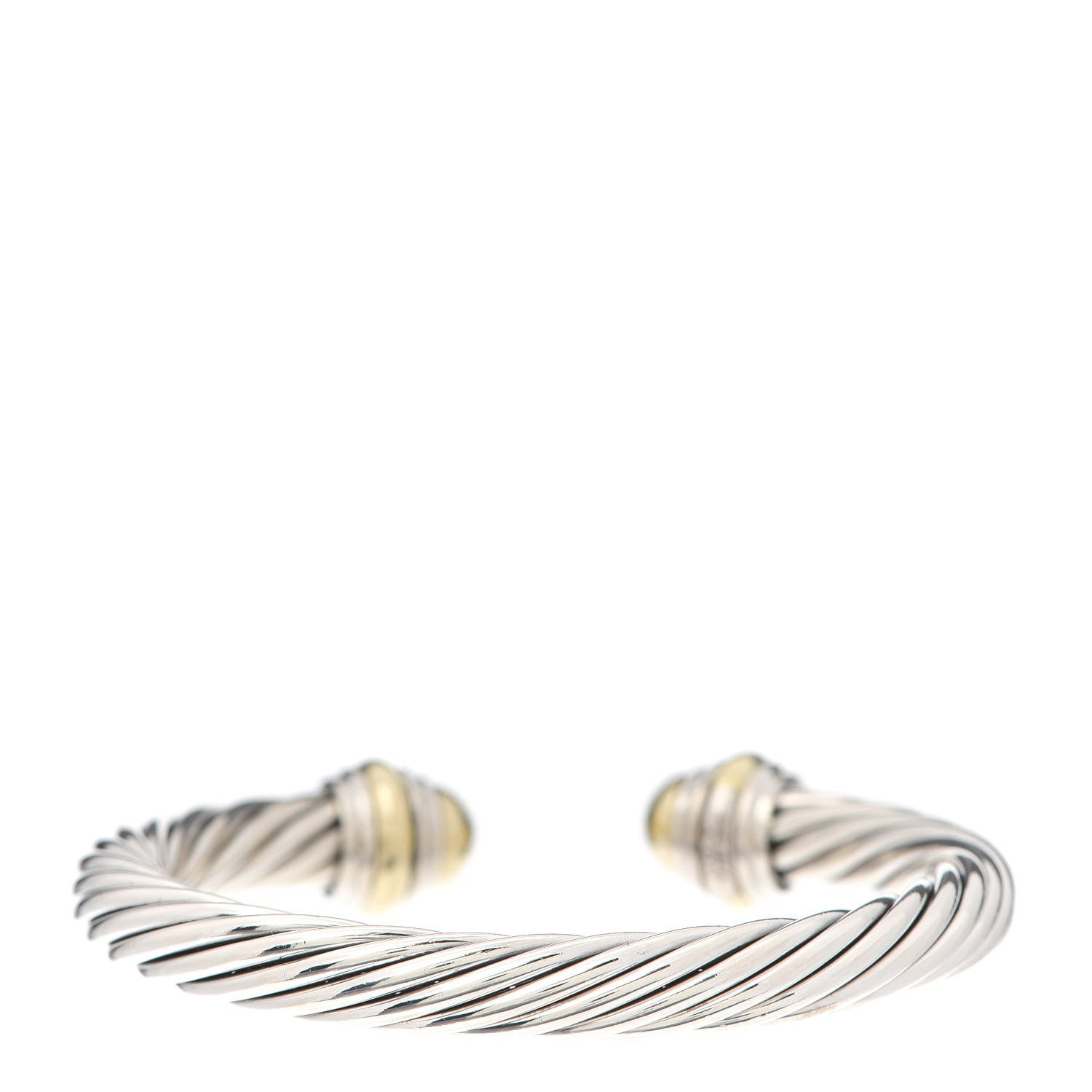 David Yurman Sterling Silver 14K Yellow Gold 7mm Cable Classics Bracelet 3 of 4