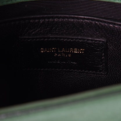 Saint Laurent Suede Small Classic Monogram Kate Tassel Satchel Green 6 of 8